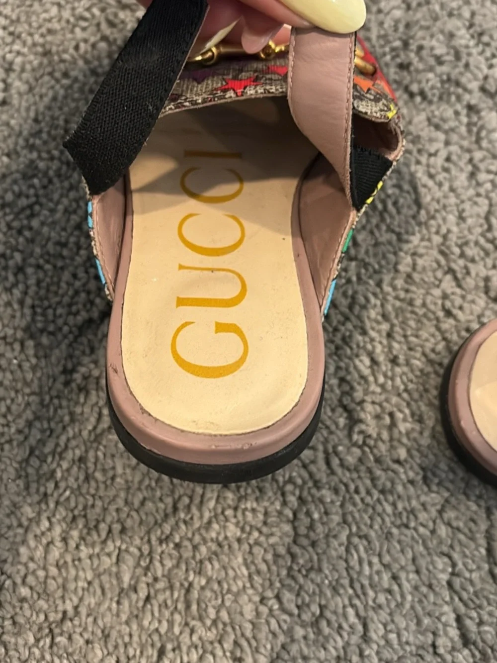 Gucci Kids Multicolor Star Horsebit Slingback Loafers